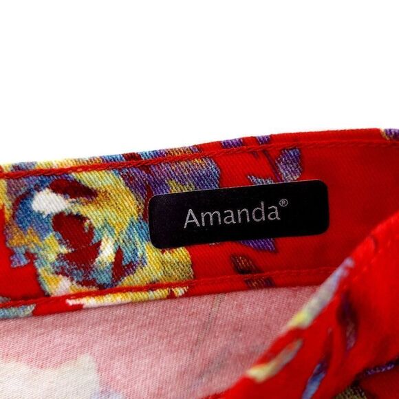 Gloria Vanderbilt Amanda Red Purple Floral Denim Size 6 Average Jean Shorts 29/6 - Picture 8 of 11